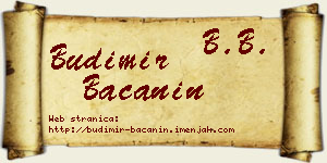 Budimir Bačanin vizit kartica